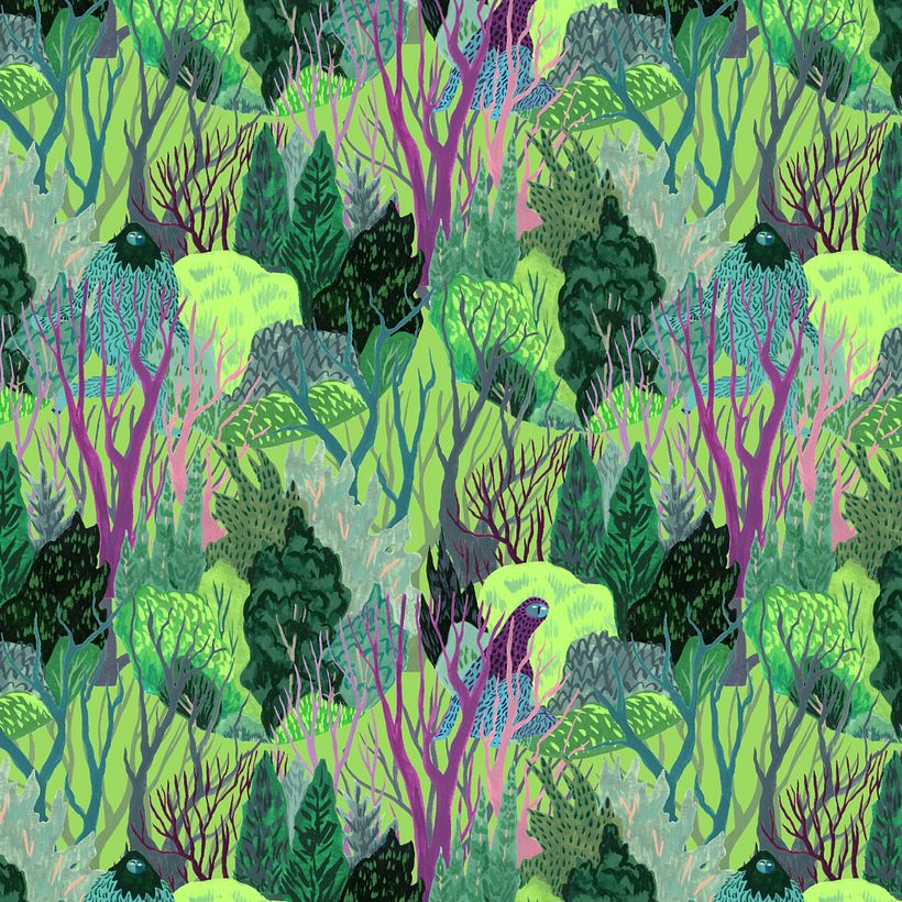 My project in Illustrated Pattern Design course - Diseño