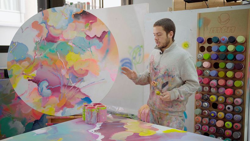 Misterpiro at work in his studio.