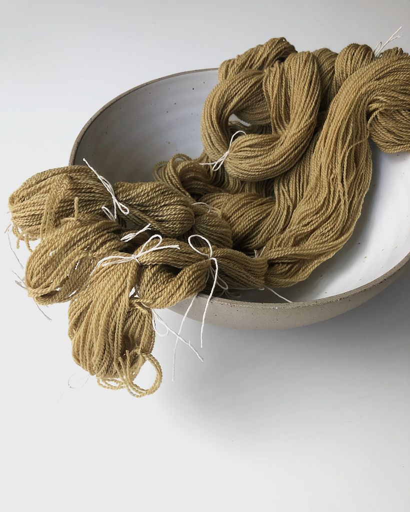 Handwoven and plant-dyed scarf 2