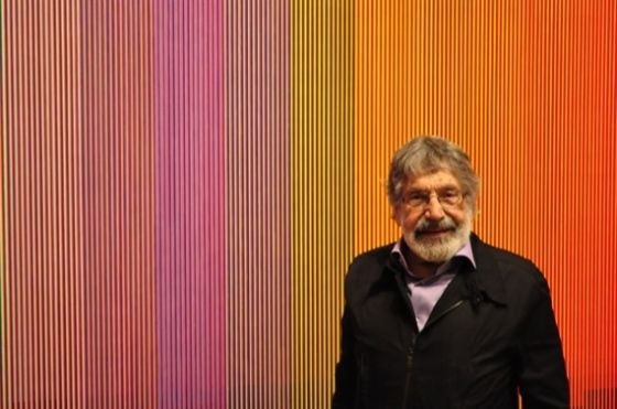 Carlos Cruz-Diez en la exposición "Geometría Radical", Real Academia de las Artes, 2014.