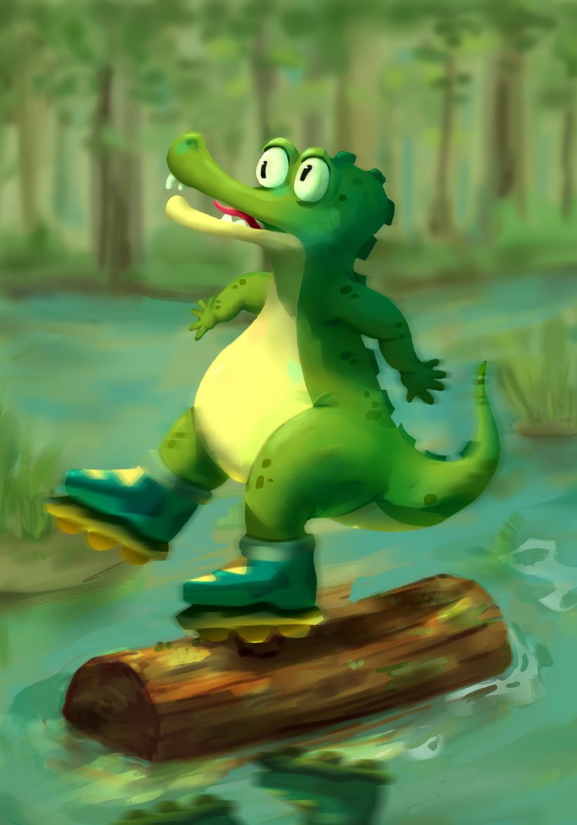 Skating Alligator