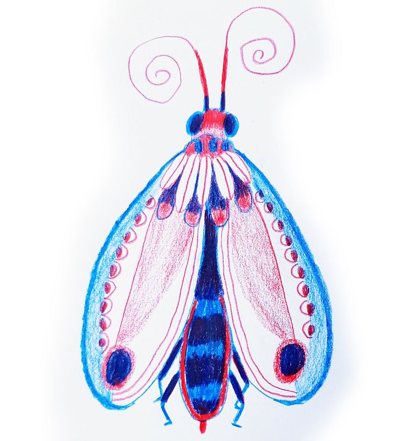Papillon crayon de couleur