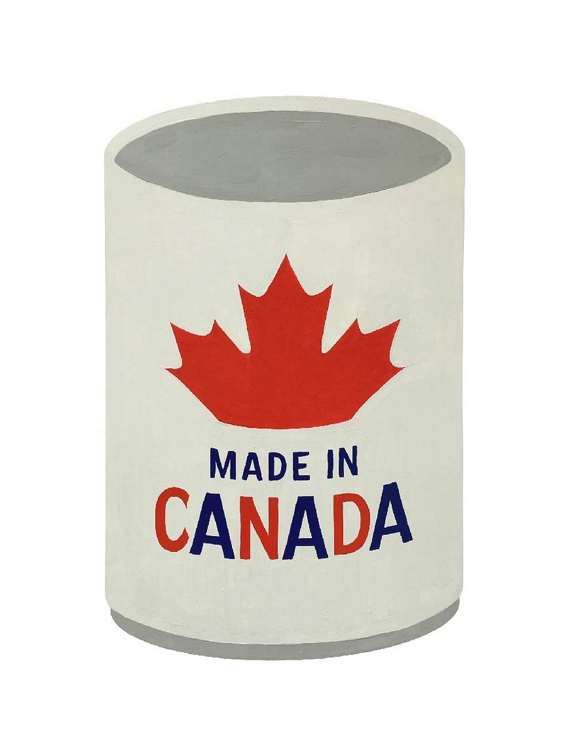 Pop art Canadiana, hand-painted with acrylic and One Shot enamel paint on 1/4" baltic birch