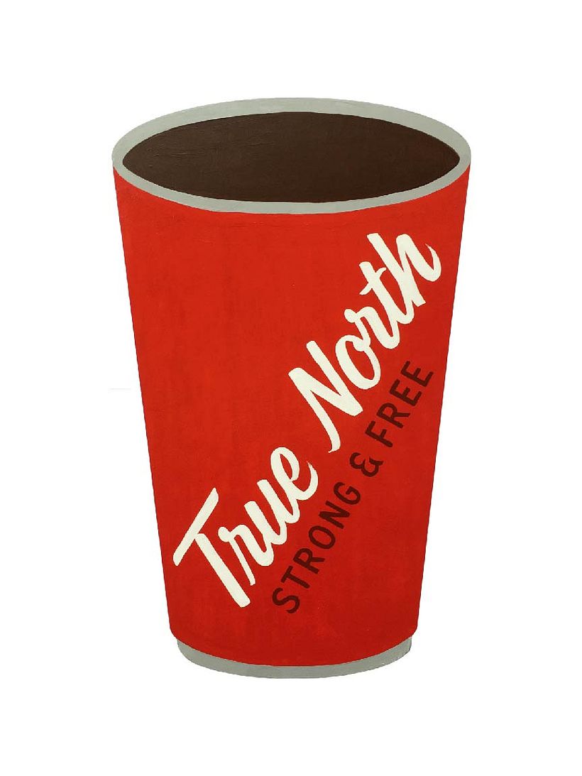 Pop art Canadiana, hand-painted with acrylic and One Shot enamel paint on 1/4" baltic birch