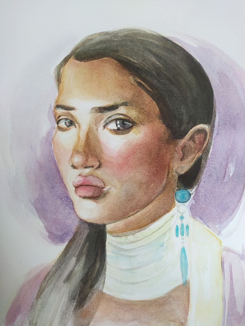 My project in Watercolor Portraits: Capture a Model's Personality course 3