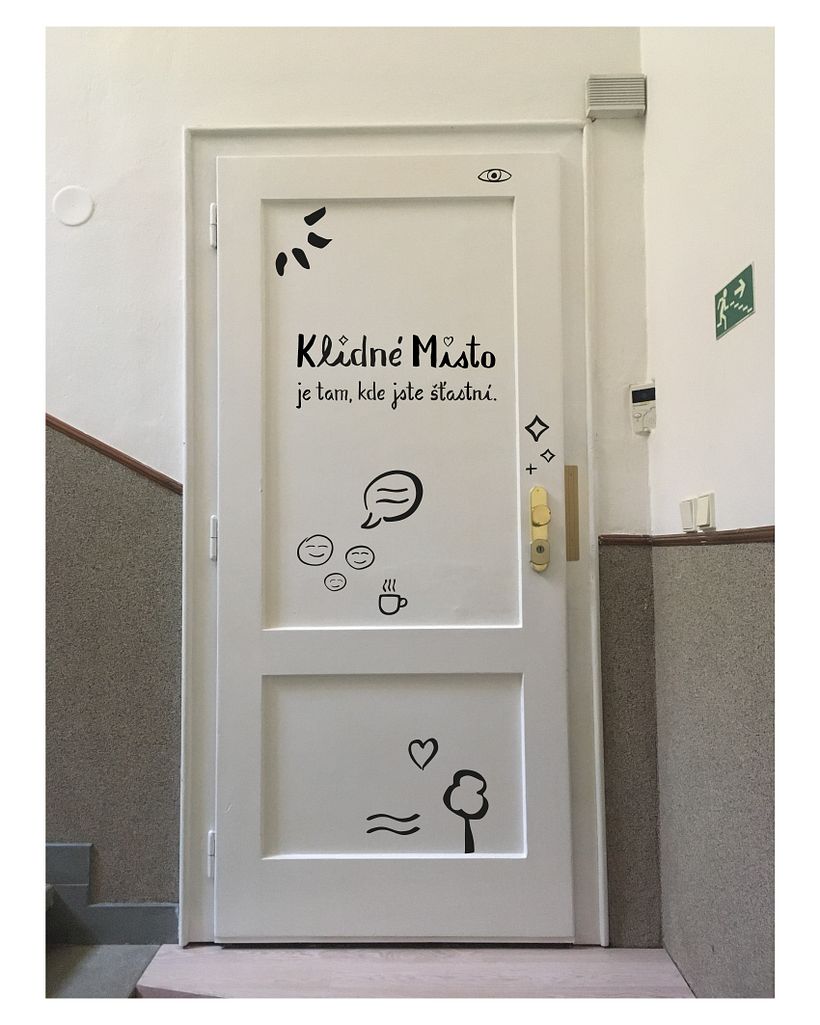 the main entering door to Klidné Místo