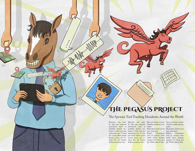 The Pegasus Project Editorial Illustration