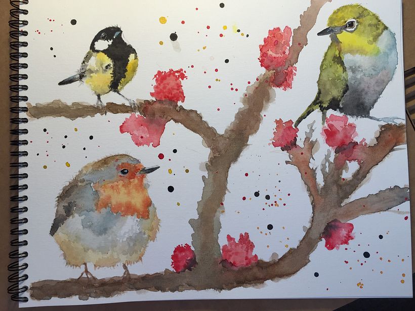 My project in Artistic Watercolor Techniques for Illustrating Birds course 2