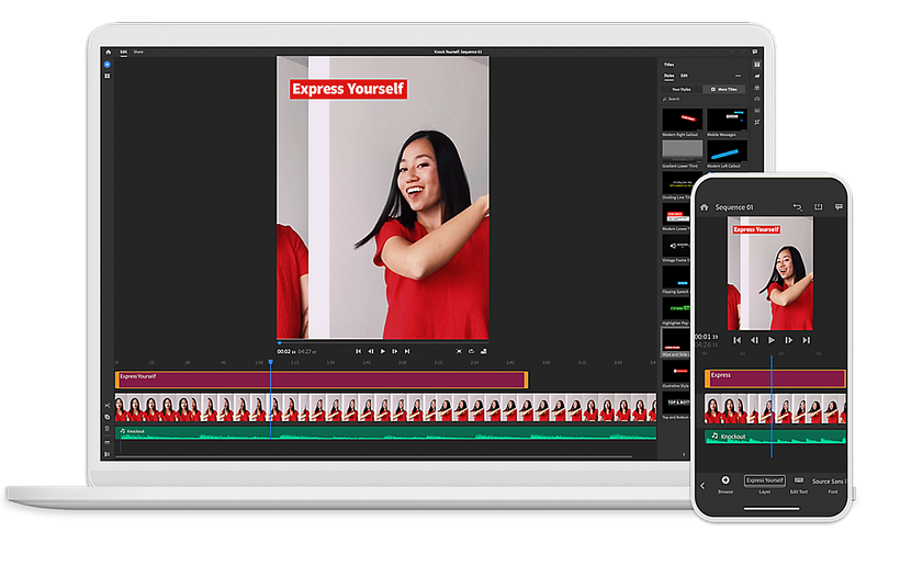 Premiere Rush can be used on multiple devices.