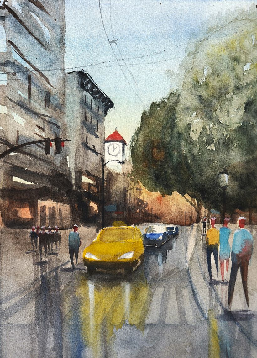My project in Urban Landscapes in Watercolor course 2