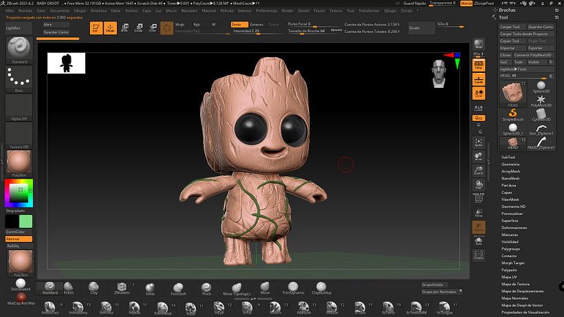 OCTANE RENDER FREE SCENE BABY GROOT By Oscar creativo 7