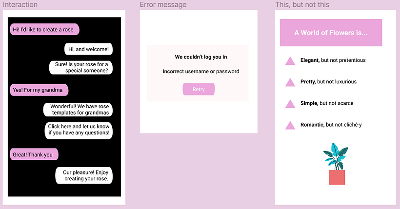 A World of Flowers - Interaction, Error Message and This, but not this