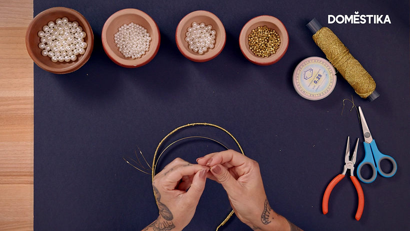 Add golden beads, pearls or your favorite stones.