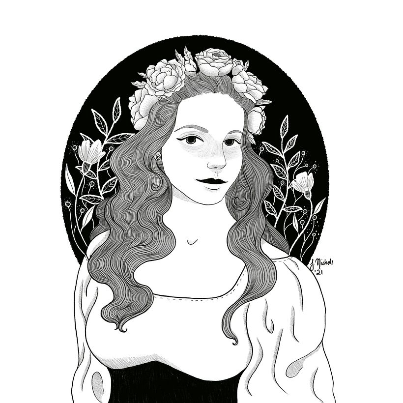 I used my beautiful sister-in-law as my reference for this picture.