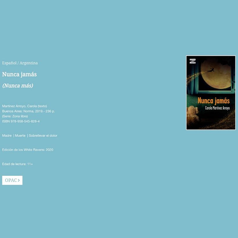 Nunca Jamás forma parte del catálogo White Ravens.