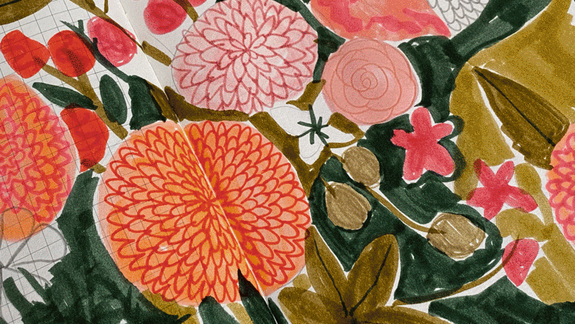 Kate Sutton is a freelance illustrator who finds peace and inspiration through the daily practice of illustrated journaling.