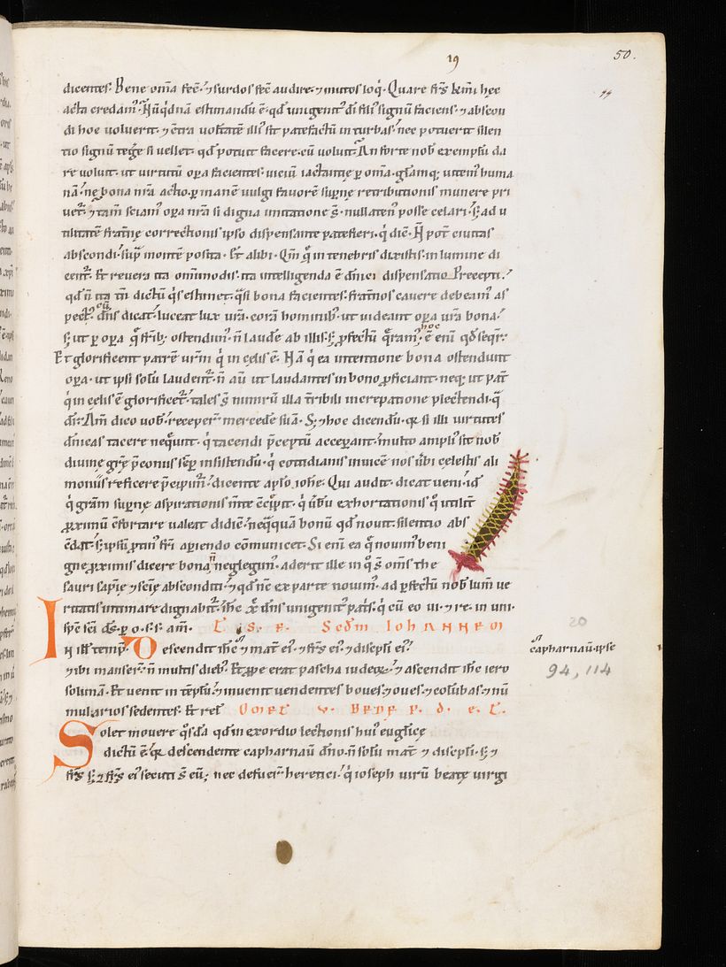 Manuscrito reparado com linha