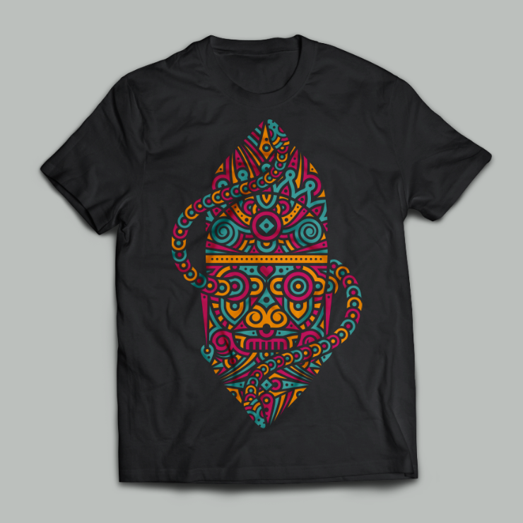 Camiseta con sección de patrón de repetición / T-shirt with a smal part of the pattern