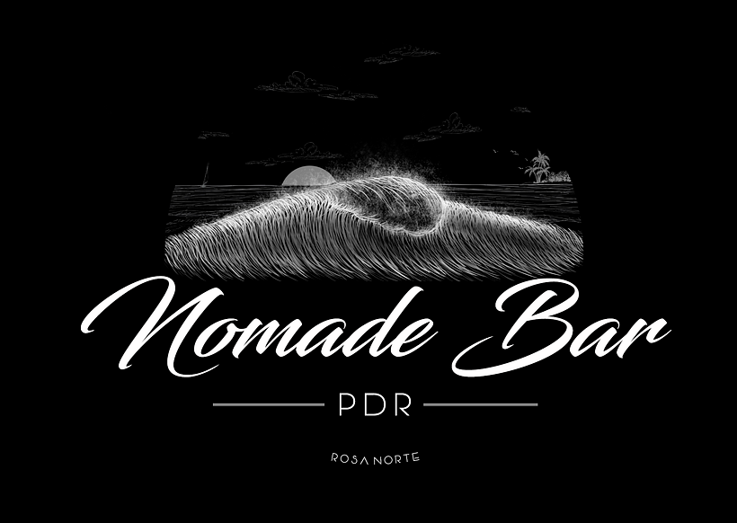 LOGO PARA NOMADE BAR , EN PRAIA DO ROSA BRASIL , PROYECTO EN PROCESO