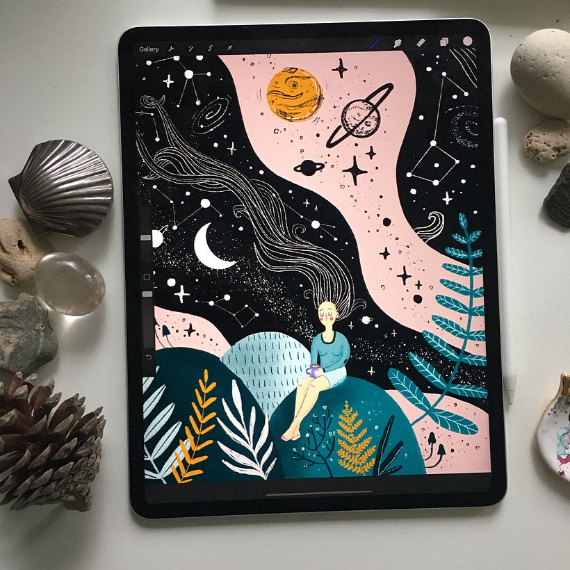 Cosmic girl illustration 1