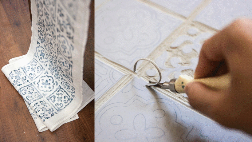 Marta Afonso es especialista en “block print”, una técnica de estampación textil que utiliza bloques de madera como sellos.