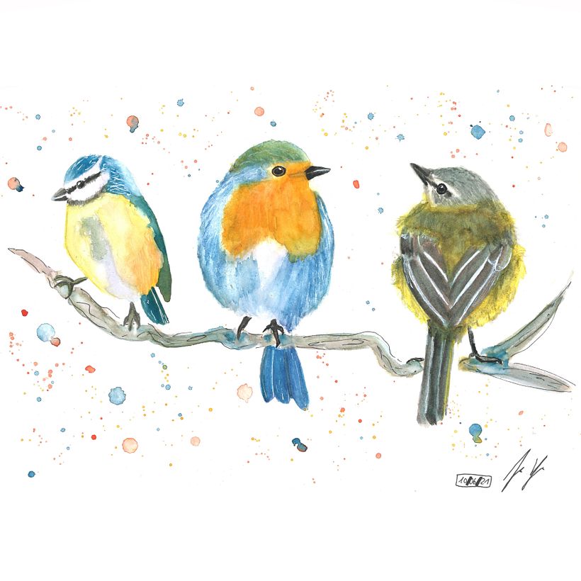 My project in Artistic Watercolor Techniques for Illustrating Birds course 2