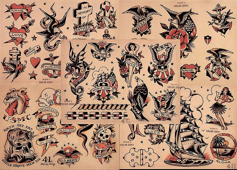 Tatuajes flash old school.