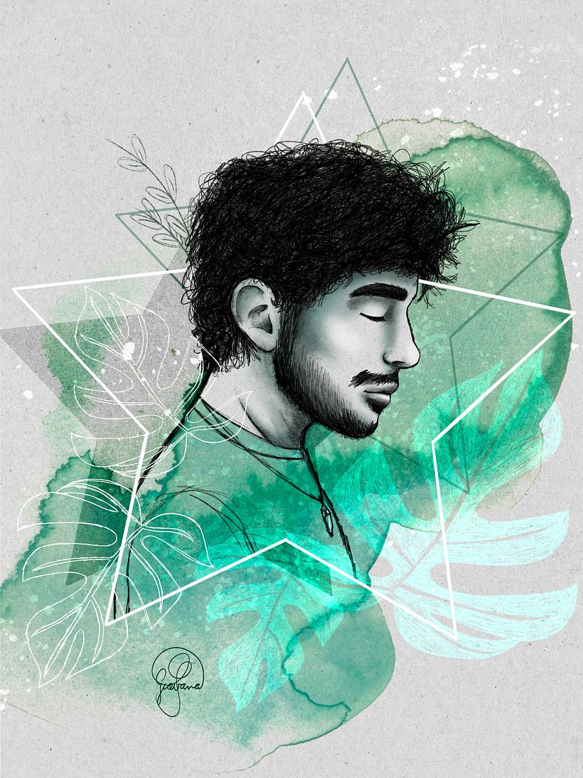 Meu projeto do curso: Retrato Ilustrado com Procreate 2