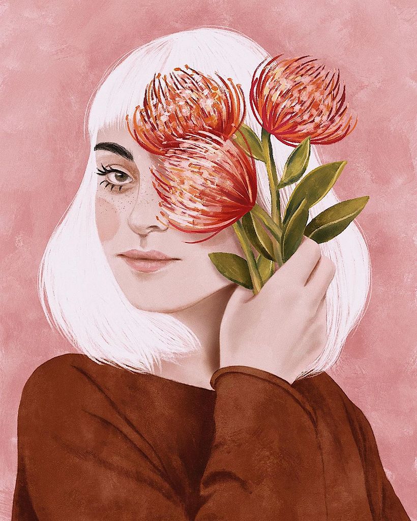 Menina com Buquê 1