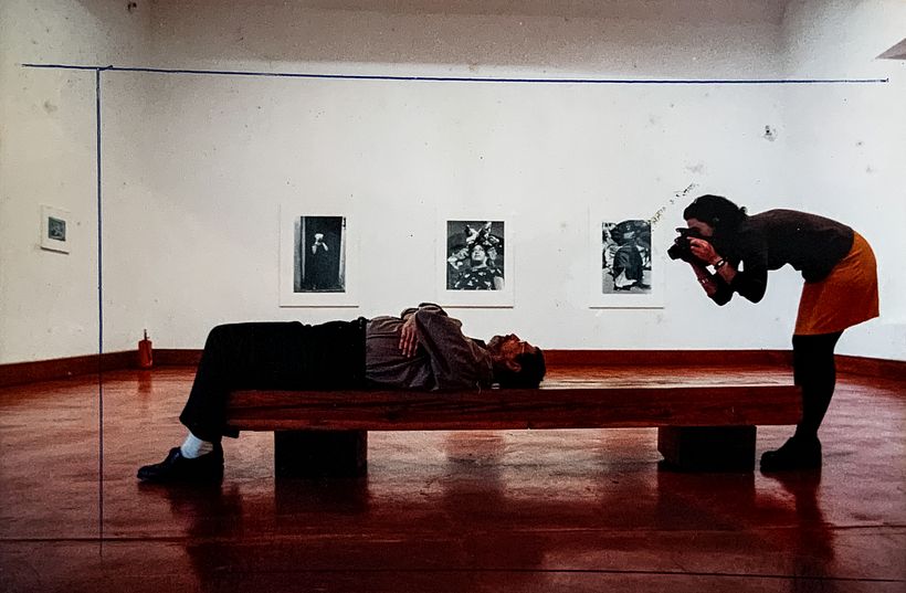 Cláudia fotografía a Eduardo Muylaert.