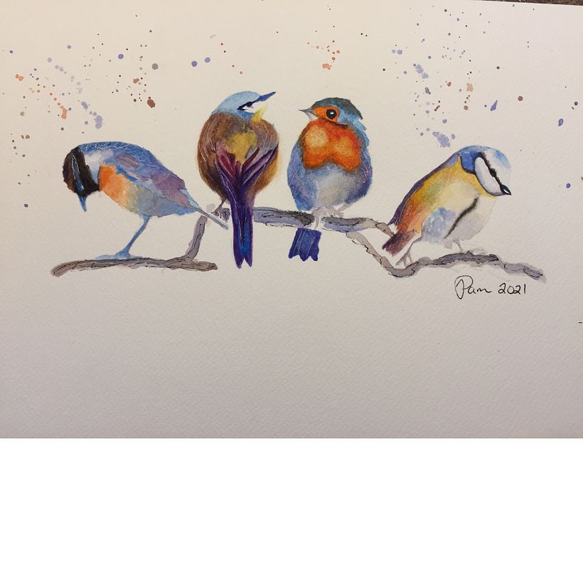 My project in Artistic Watercolor Techniques for Illustrating Birds course 2