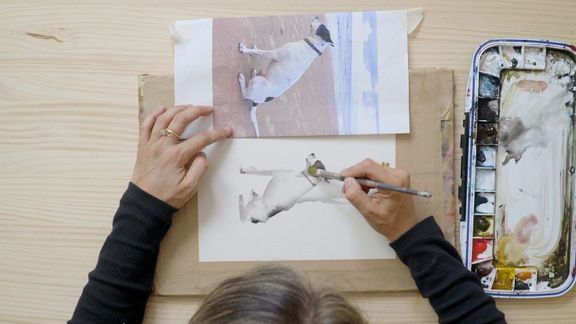 Use um pouco de aquarela branca para "limpar" as partes onde falta definição