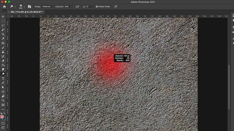 Uniformize a textura com as ferramentas Burn ou Dodge