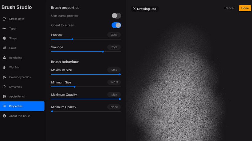 Importe a textura para o Procreate para transformá-la em pincel