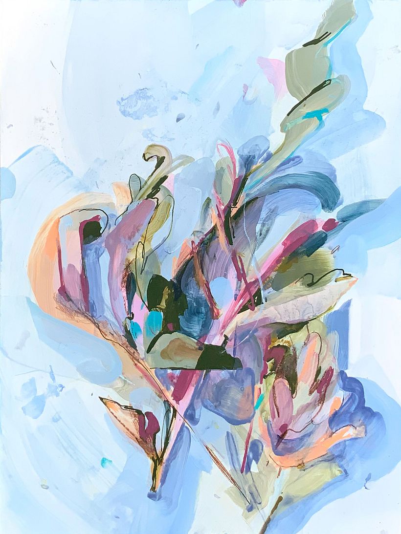 Algues I, 30 x 40 cm, Acrylic on board