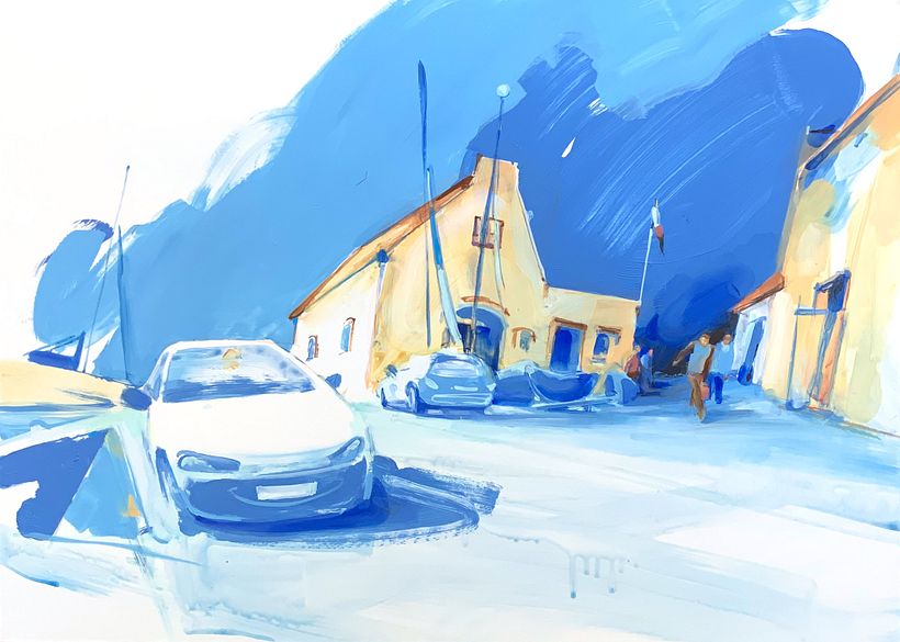 Port de Lampaul, 50 x 70 cm, Acrylic on board