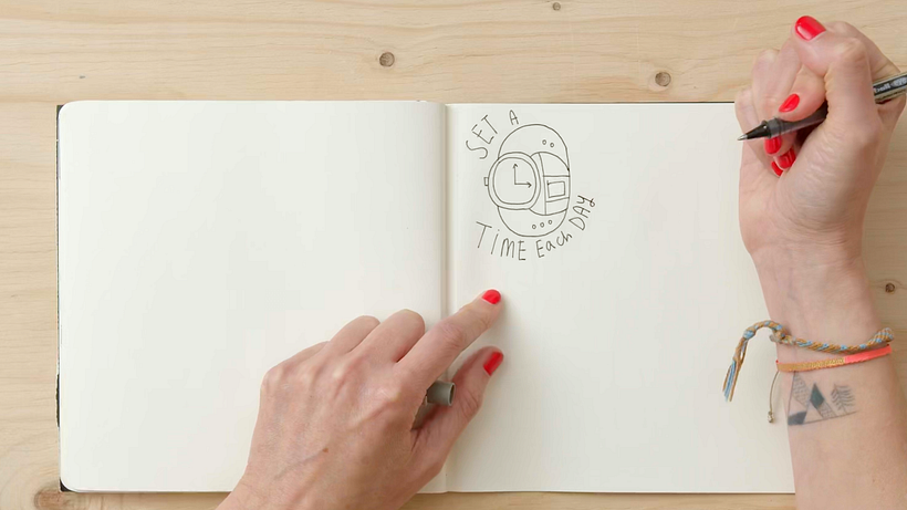 Make sure to set aside a manageable amount of time each day to journaling