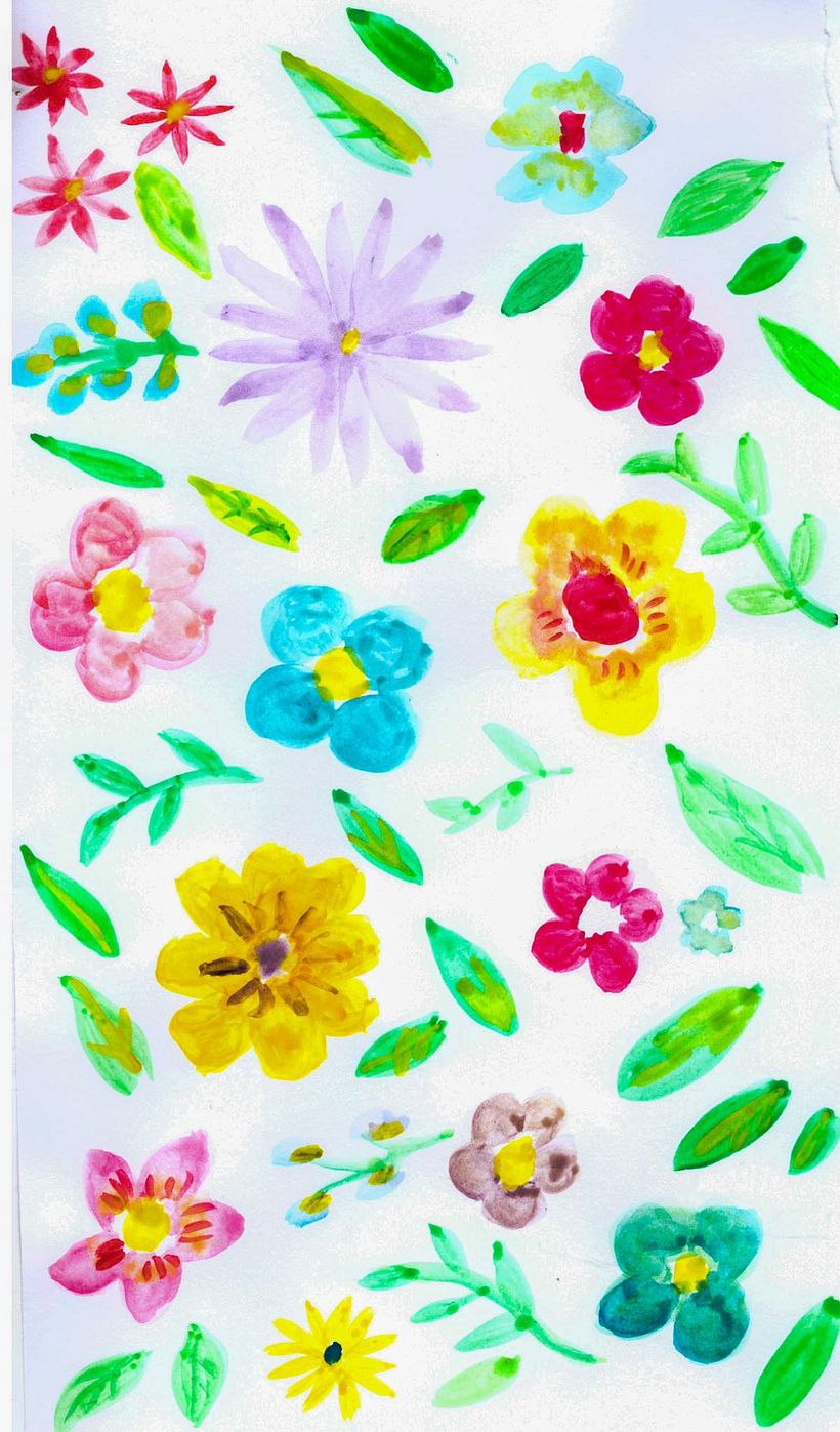 My project in Vibrant Floral Patterns with Watercolors course 3