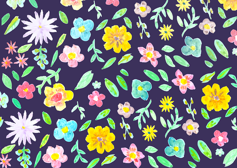 My project in Vibrant Floral Patterns with Watercolors course 5