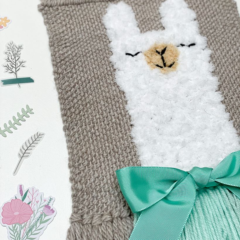 Tapiz decorativo bordado Llama  7