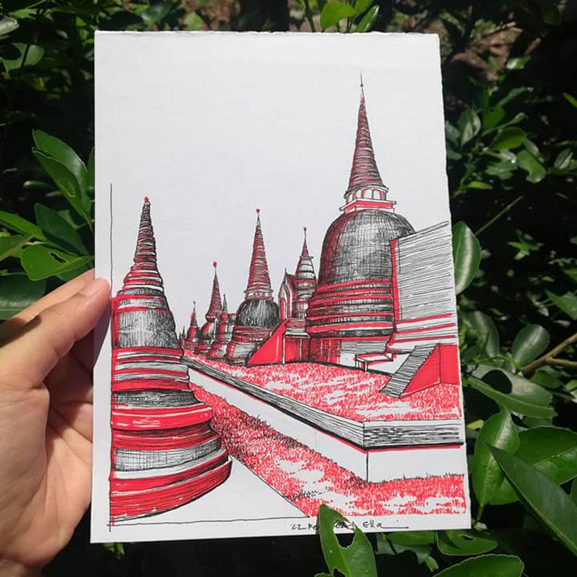 Stupa at The Historic City of Ayutthaya, 2014
