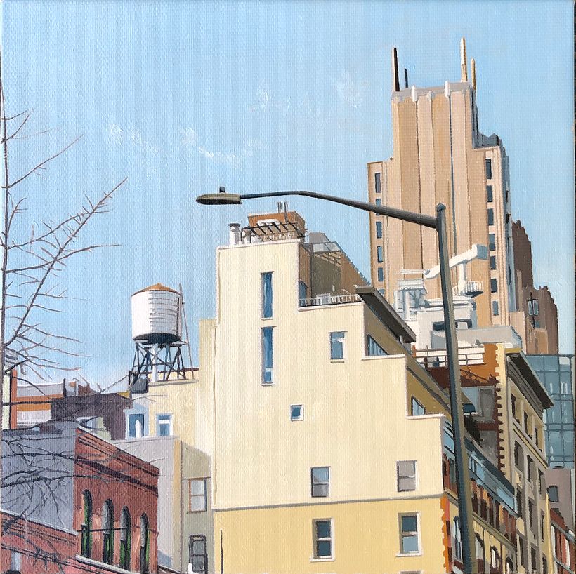 "Sentry", oil on canvas, 6"x6", 2020.