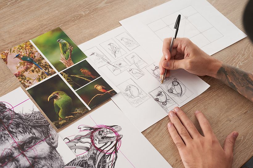 Ilustración naturalista con bolígrafo 5