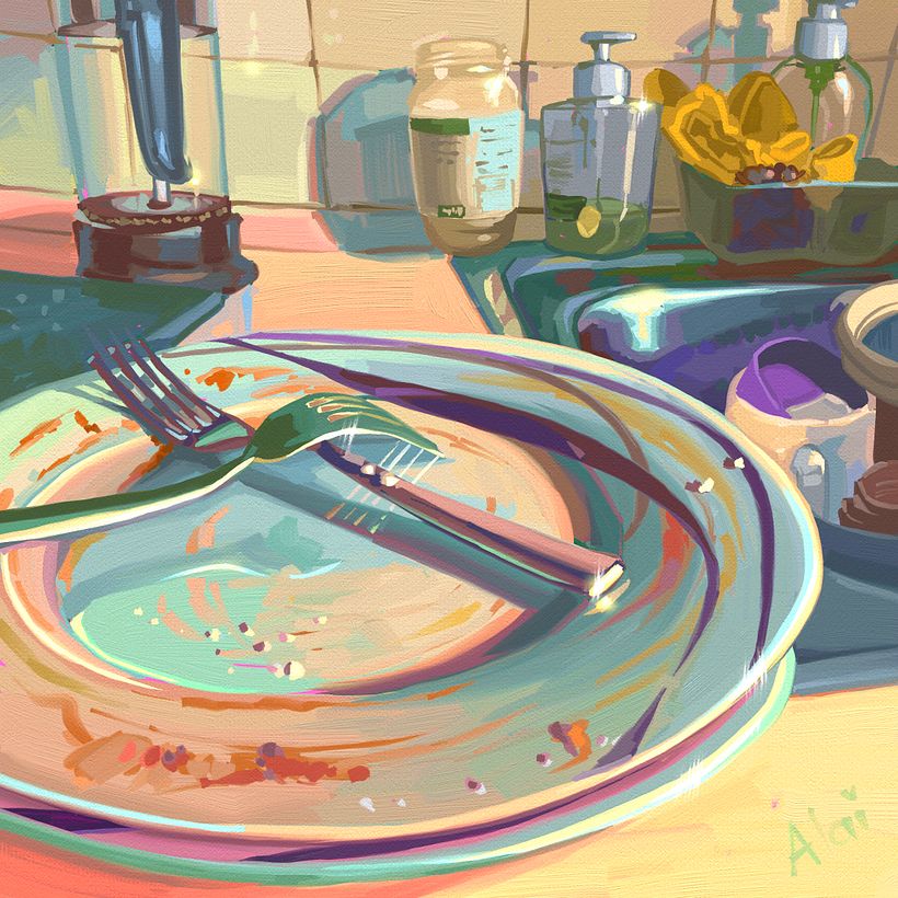 After pasta, pintura digital en ArtRage, 2021