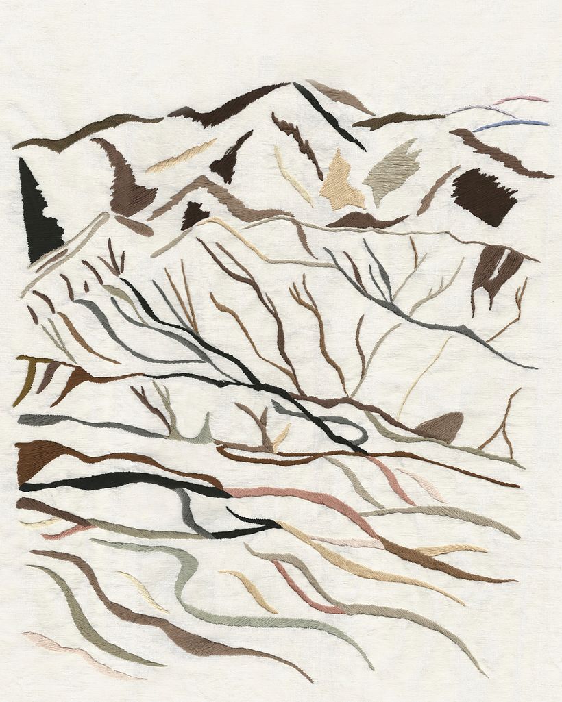 Zabriskie point, broderie à la main sur toile 12