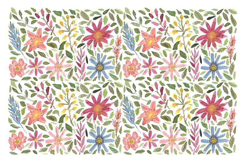 Meu projeto do curso: Padrões florais vibrantes com aquarela 3