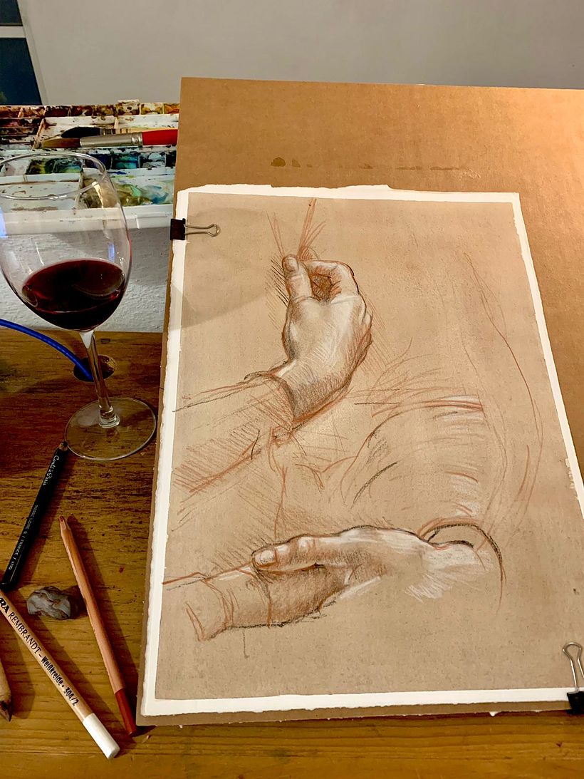 Progress shot, make sure to have some wine on the table to enjoy the process!