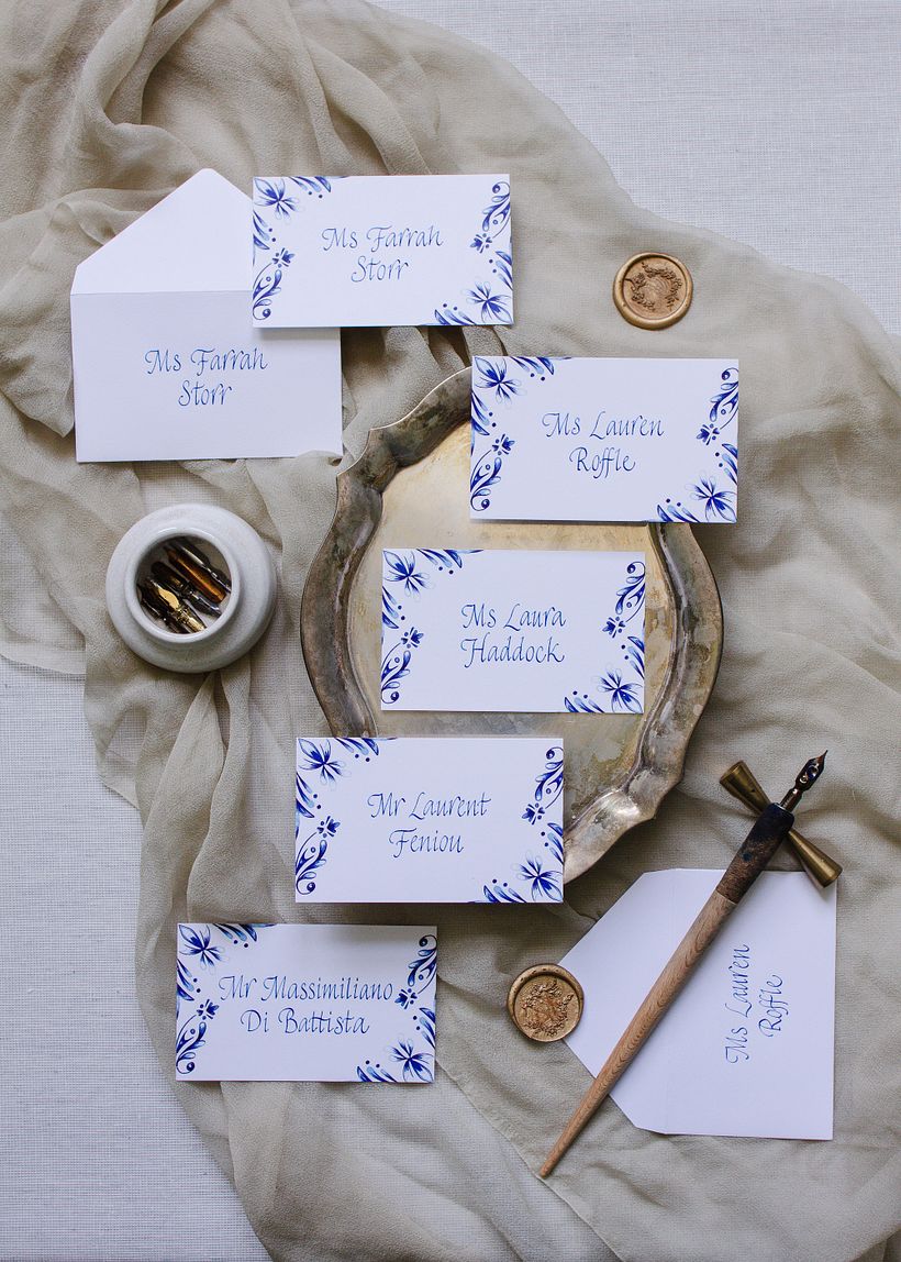 Place cards for the Cartier 'Queen's Cup'.