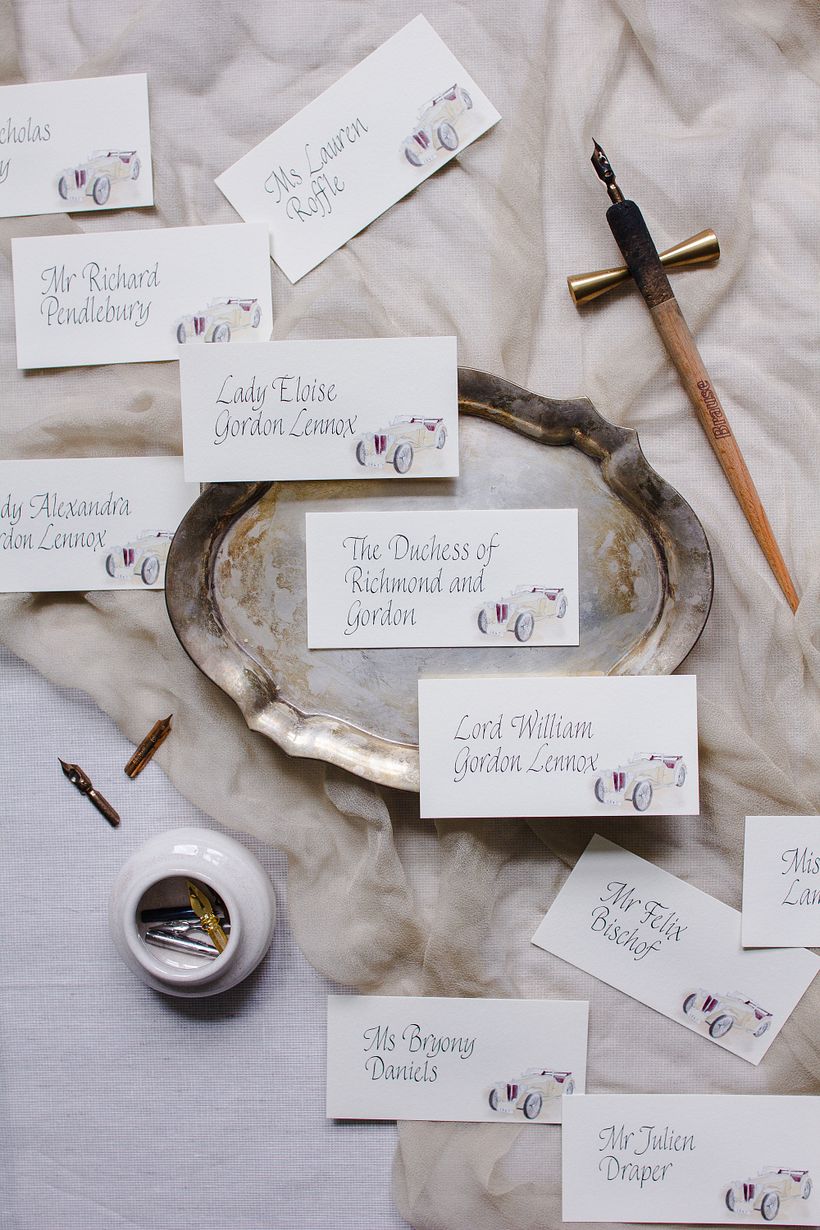 Place cards for the Cartier 'Style et Luxe' at Goodwood.