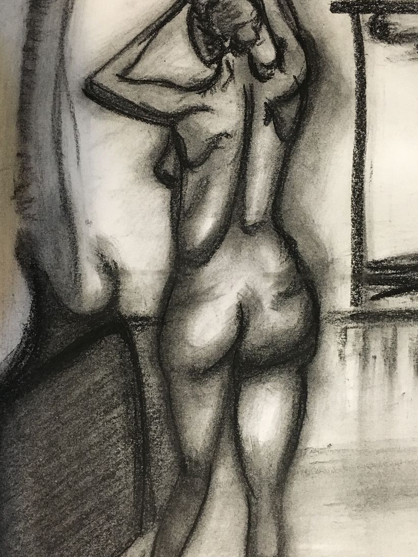 Nude in Imaginary - Charcoal 1